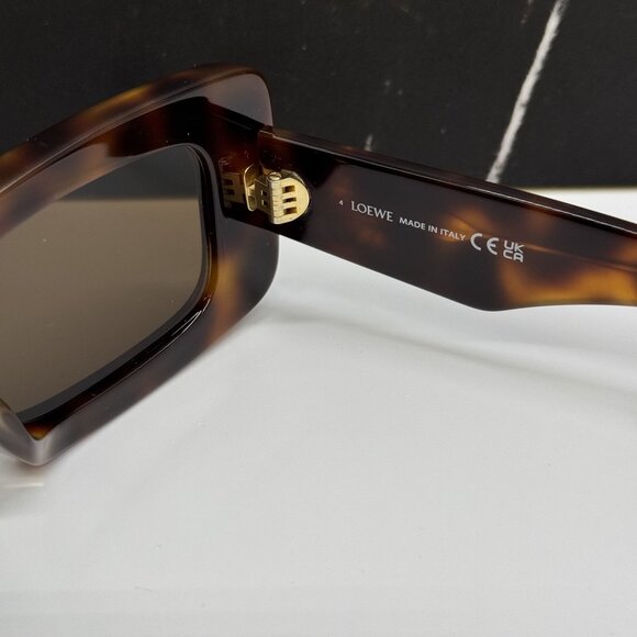 NEW LOEWE LW40102F 52E SQUARE HAVANA BROW SUNGLASSES - Picture 10 of 11